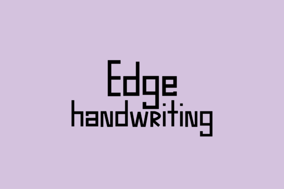 Edge: A Handwritten Font for Editorial Design with Heart